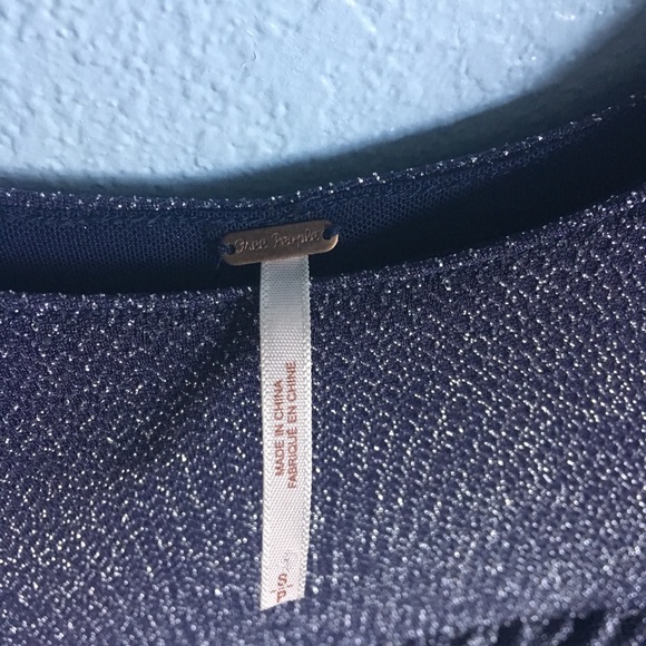 Free People Blue Metallic Skater Dress (s) - Picture 2 of 3